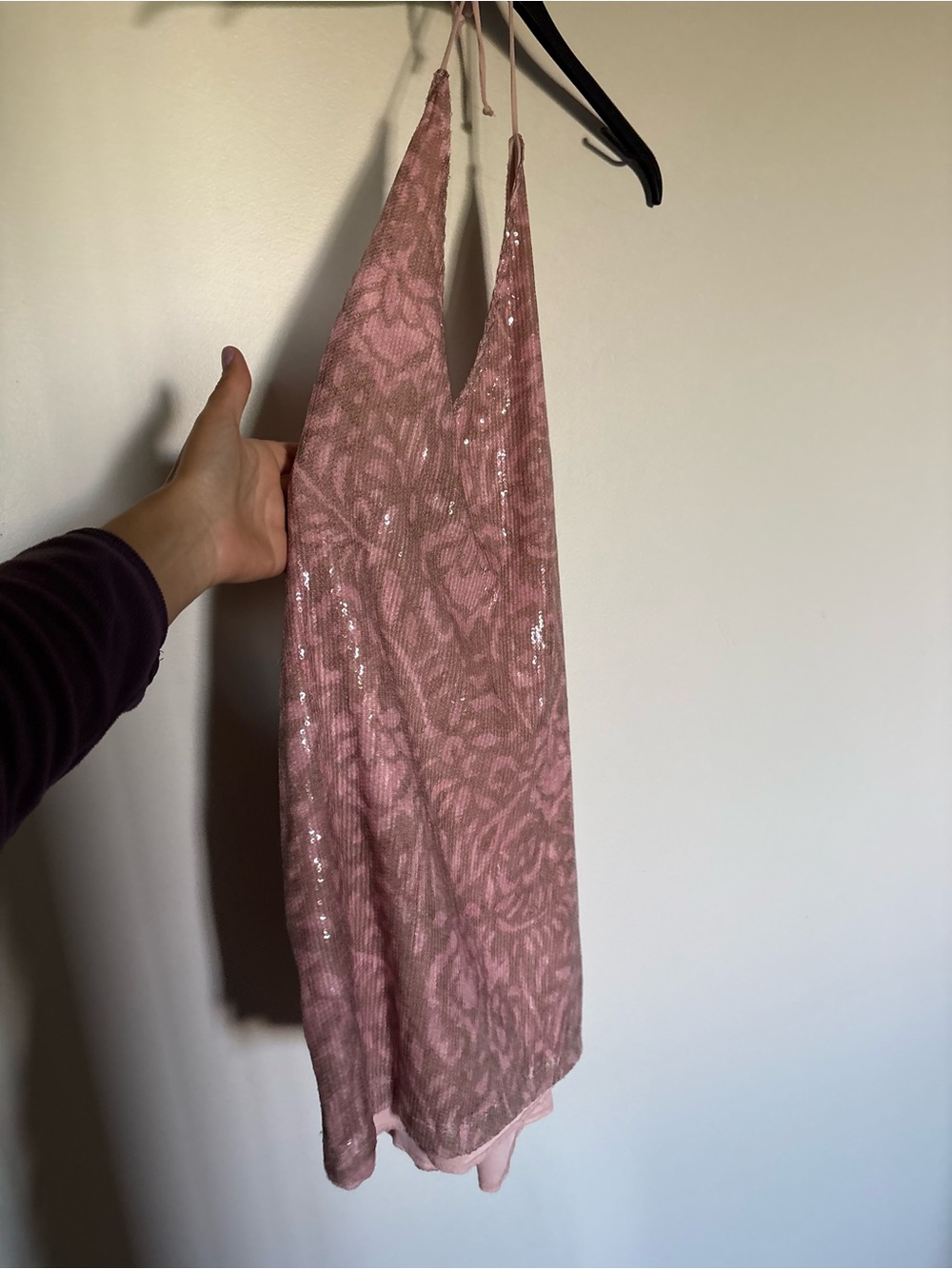 Motel Rocks Pink Sequin Slip Dress